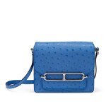 Bleu Roi Ostrich Mini Roulis 18 Palladium Hardware, 2018