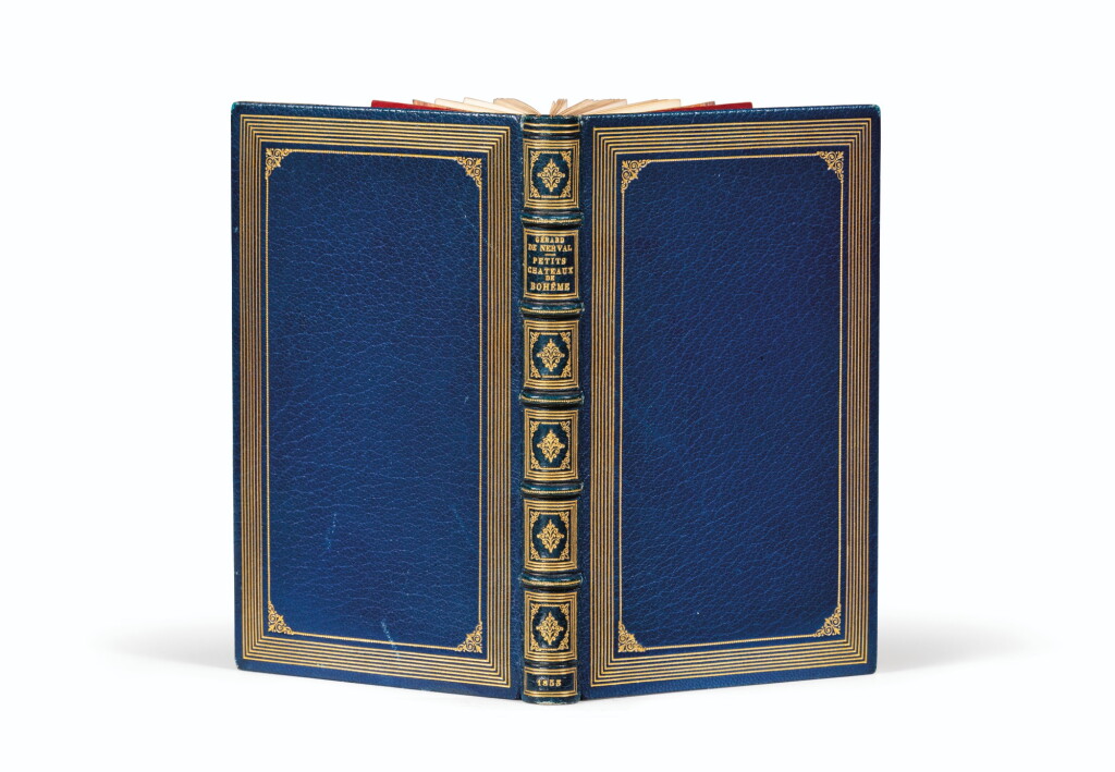 View full screen - View 1 of Lot 150. NERVAL. Petits châteaux de Bohème. 1853. Maroquin bleu avec encadrement de Maylander. Édition originale..
