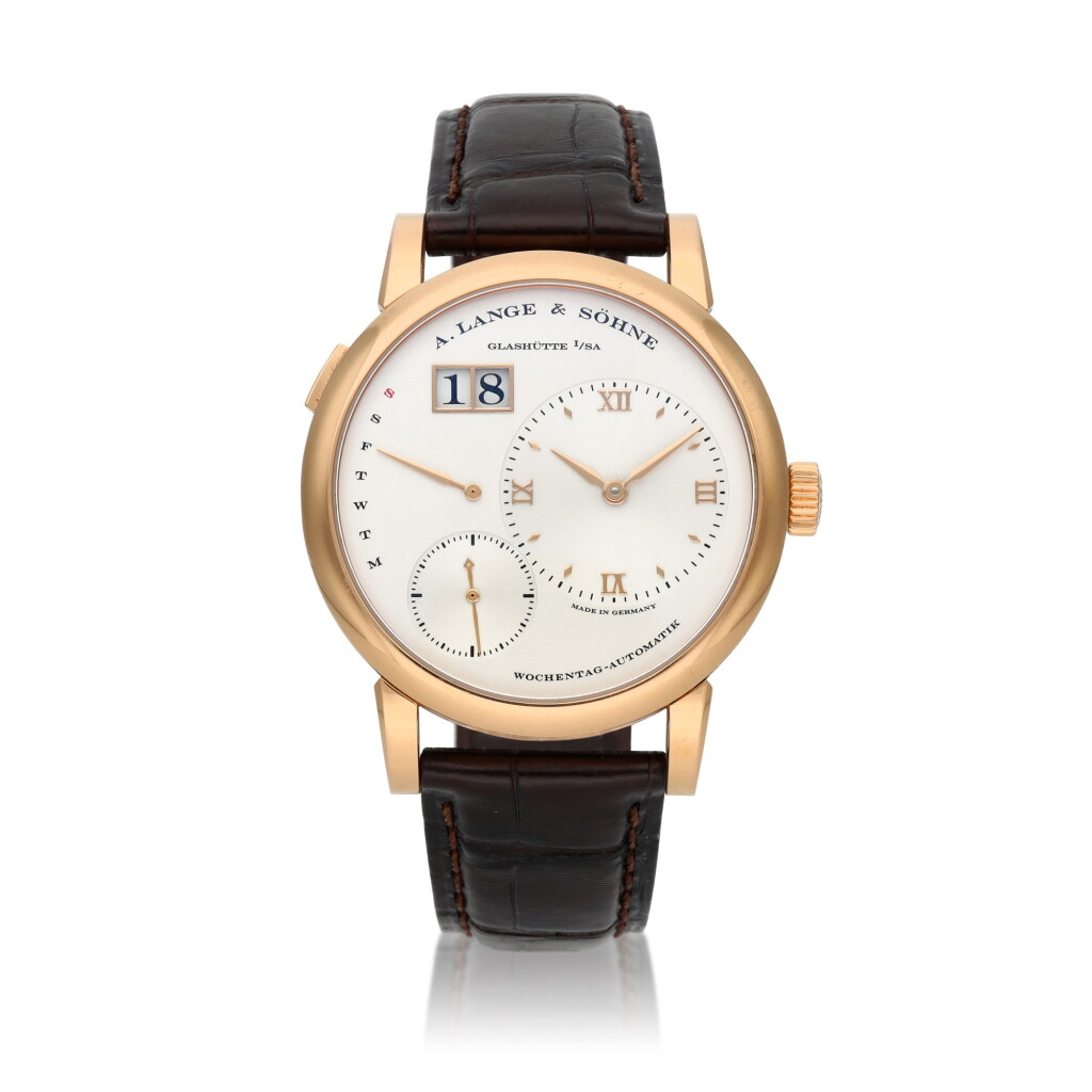 View full screen - View 1 of Lot 16. Lange 1 Daymatic, Ref. 320.032 | A pink gold wristwatch with date, day indication and and small seconds | Circa 2018.