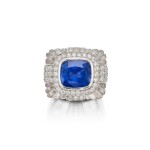 Sapphire, Rock Crystal and Diamond Ring