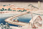Katsushika Hokusai (1760-1849) | Old View of the Boat-Bridge at Sano in Kozuke Province (Kozuke Sano funabashi no kozu) | Edo period, 19th century
