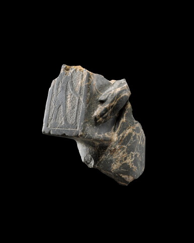View full screen - View 1 of Lot 221. A Fragmentary Egyptian Stone Naophorous Statue, 26th/30th Dynasty, 664-342 B.C..