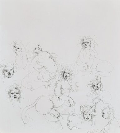 View full screen - View 1 of Lot 75. Studies of Sphinxes.