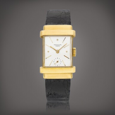View full screen - View 1 of Lot 8714. Top Hat, Reference 1450 | A yellow gold wristwatch, Circa 1948 | 百達翡麗 | 型號1450 | 黃金腕錶,1948年製.