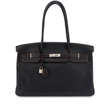 View full screen - View 1 of Lot 642. Black Togo Custom Shoulder Birkin 45 Brushed Palladium Hardware, 2006.