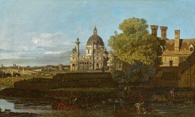 View full screen - View 1 of Lot 165. BERNARDO BELLOTTO AND STUDIO | VIENNA, A VIEW OF THE KARLSKIRCHE.