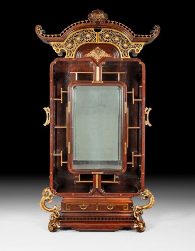 View full screen - View 1 of Lot 22. An ormolu-mounted rosewood vitrine-armoire, by Edouard Lièvre, Paris, circa 1880 | Vitrine-armoire en palissandre et monture de bronze doré, par Edouard Lièvre, Paris, vers 1880.