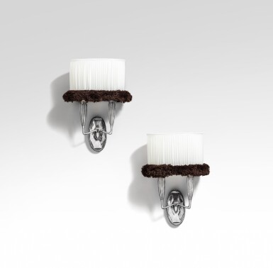 View full screen - View 1 of Lot 12. Paire d'appliques, modèle n°3032 AR.