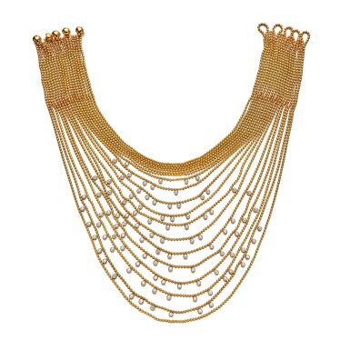 View full screen - View 1 of Lot 520. 'Drapèrie' Gold and Diamond Necklace | 卡地亞 | ' Drapèrie' K金 配 鑽石 項鏈.