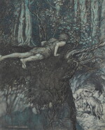 Arthur Rackham | Original illustration for Siegfried and the Twilight of the Gods (There I learned what love is like)