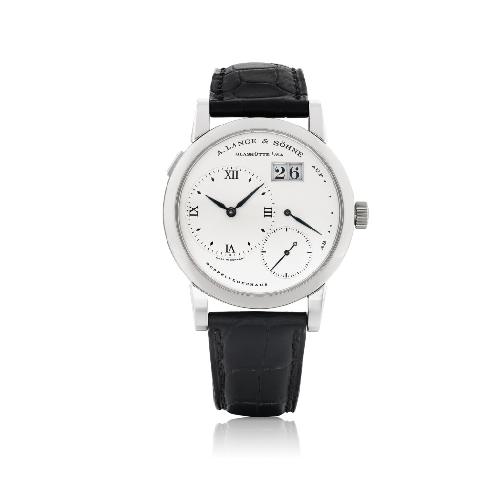 View full screen - View 1 of Lot 401. A. LANGE & SÖHNE | LANGE 1, REF 101.026 STAINLESS STEEL WRISTWATCH WITH DATE AND POWER RESERVE INDICATION CIRCA 1998.