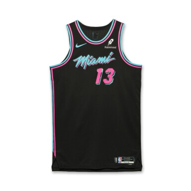 View full screen - View 1 of Lot 27. Bam Adebayo Miami Heat 2025-2026 Game Worn City Edition Jersey .