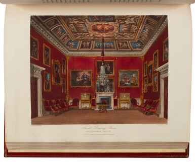 View full screen - View 1 of Lot 119. William Henry Pyne | The History of the Royal residences. London, 1819, 3 volumes, red morocco, The Botfield copy.