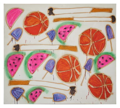 View full screen - View 1 of Lot 326. Watermelon, Basketballs, Popsicles, and Cigs.