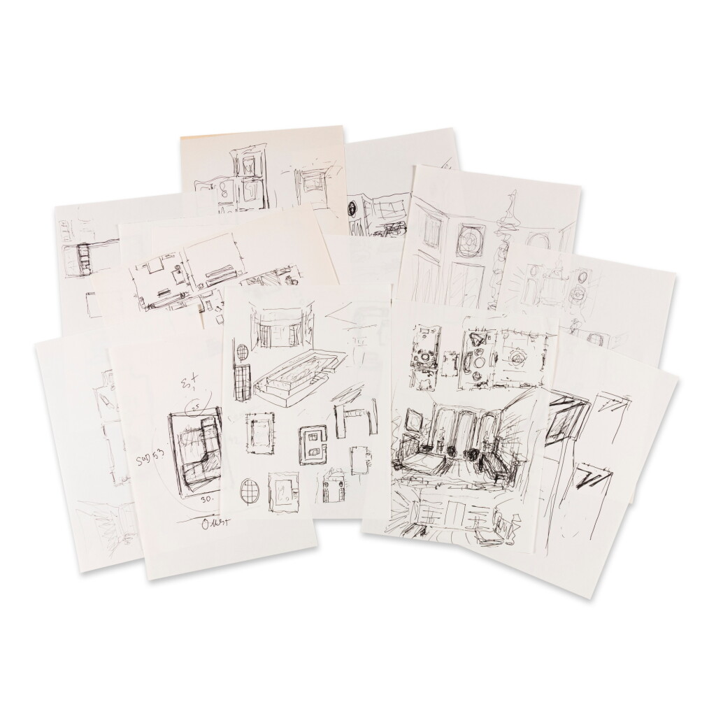 View full screen - View 1 of Lot 95. Fifteen Interior design projects, probably for fashion shows.