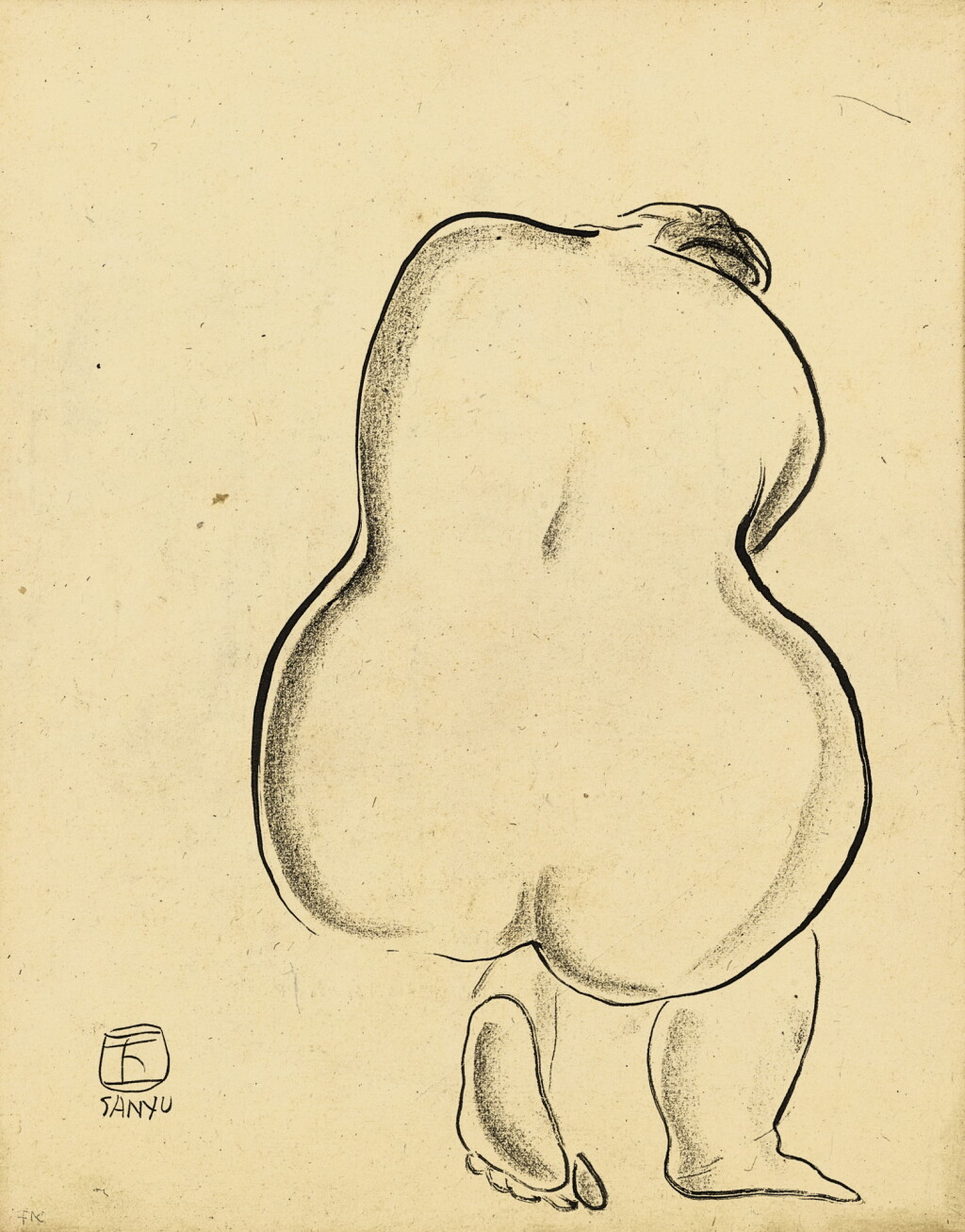 View full screen - View 1 of Lot 712. SANYU 常玉 | NU ACCROUPI DE DOS 背影裸女.