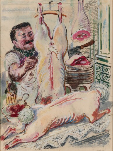 View full screen - View 1 of Lot 172. Berliner Fleischerei (Berlin butcher's shop).