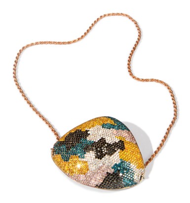 View full screen - View 1 of Lot 60. SLICK RICK'S MULTICOLORED DIAMOND EYE PATCH.