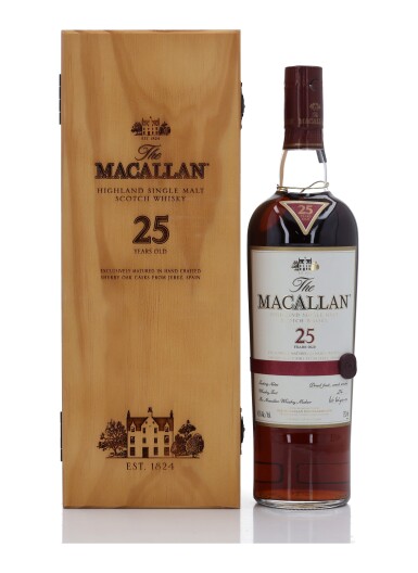 View full screen - View 1 of Lot 36. The Macallan 25 Year Old Sherry Oak 43.0 abv NV (1 Bottle 75cl).