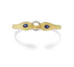 BRACELET JONC SAPHIRS ET DIAMANTS, FIN DU 19ÈME SIÈCLE | SAPPHIRE AND DIAMOND BANGLE-BRACELET, LATE 19TH CENTURY