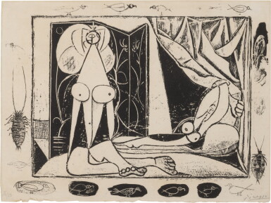 View full screen - View 1 of Lot 30. Les deux femmes nues (B. 390; Mourlot 16).