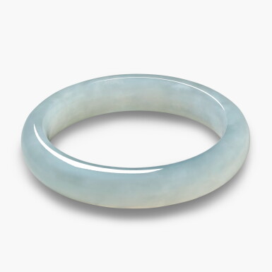 View full screen - View 1 of Lot 1461. Icy Jadeite Bangle | 天然冰種翡翠 手鐲.