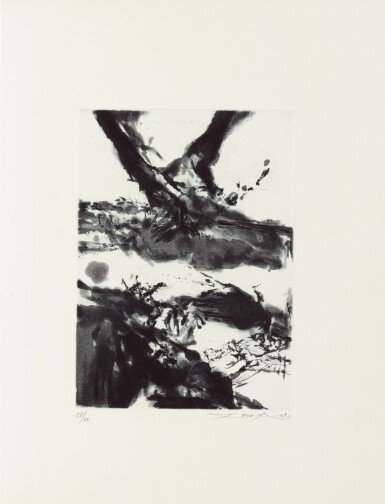 View full screen - View 1 of Lot 174. Éclats. 1992. In-4, en feuilles. EO, une gravure en noir signée (n ° 58/100).