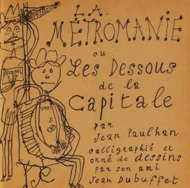 View full screen - View 1 of Lot 80. La Métromanie. 1949. Un des 15 exemplaires sur papier d’emballage. Non numéroté..
