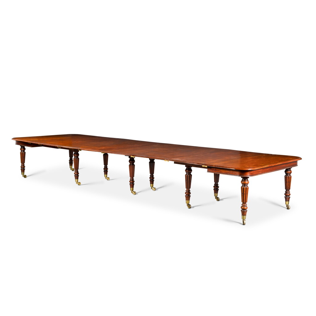 View full screen - View 1 of Lot 104. A George IV mahogany extending dining table, circa 1820, by Gillows of Lancaster.