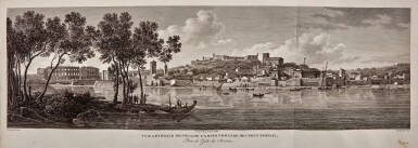 View full screen - View 1 of Lot 23. Louis François Cassas and Joseph De Lavallée | Voyage pittoresque et historique de l’Istrie et de la Dalmatie. Paris, 1802, topographical illustrations of the Neoclassical movement.