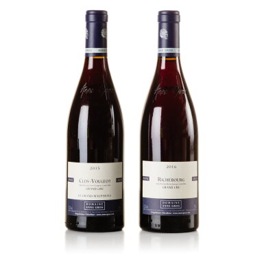 View full screen - View 1 of Lot 518. Richebourg 2016 & Clos Vougeot, Le Grand Maupertui 2015 Anne Gros (2 BT).