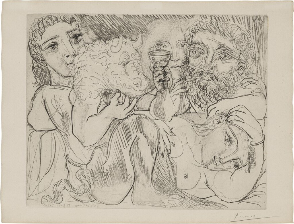 View full screen - View 1 of Lot 20. Minotaure, Buveur et Femmes (Bloch 200; Baer 368).