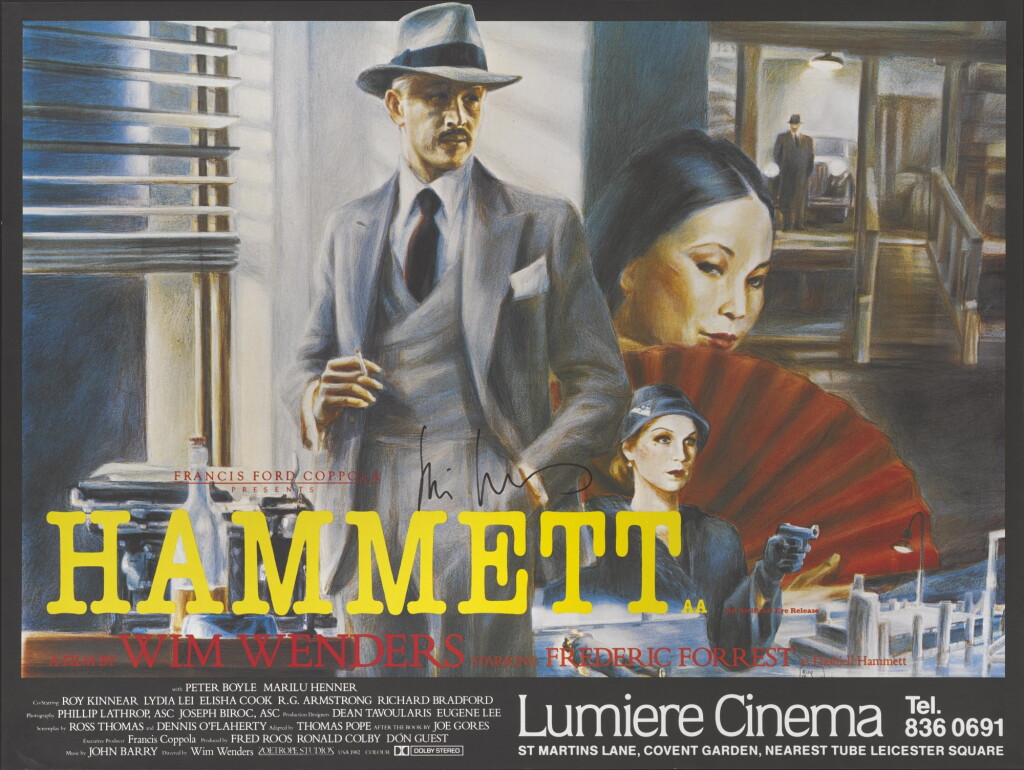 View full screen - View 1 of Lot 60. HAMMETT (1982) POSTER, BRITISH, SIGNED BY WIM WENDERS.