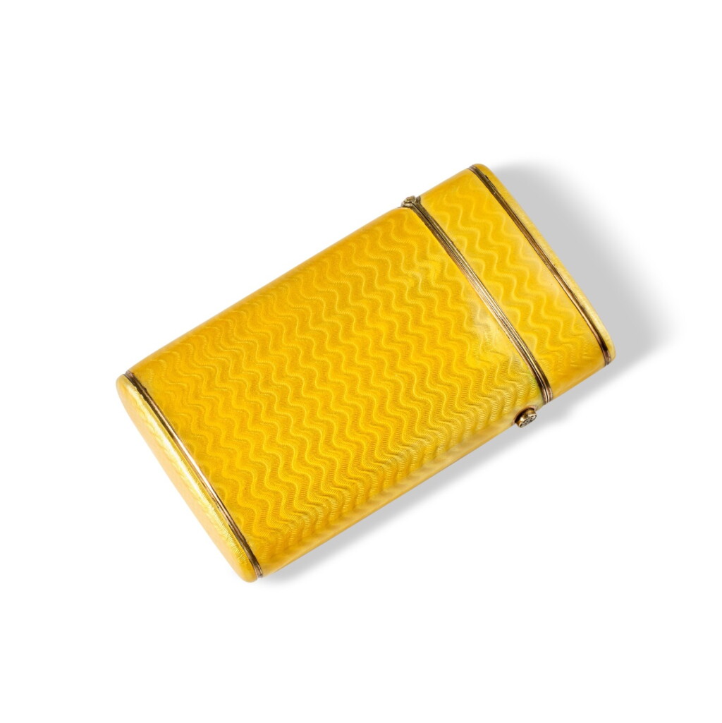View full screen - View 1 of Lot 1306. A jewelled gold-mounted silver-gilt and guilloché enamel cigarette case, Ivan Britzin, St Petersburg, 1908-1917.