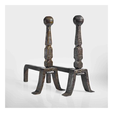 View full screen - View 1 of Lot 335. Pair of Andirons.