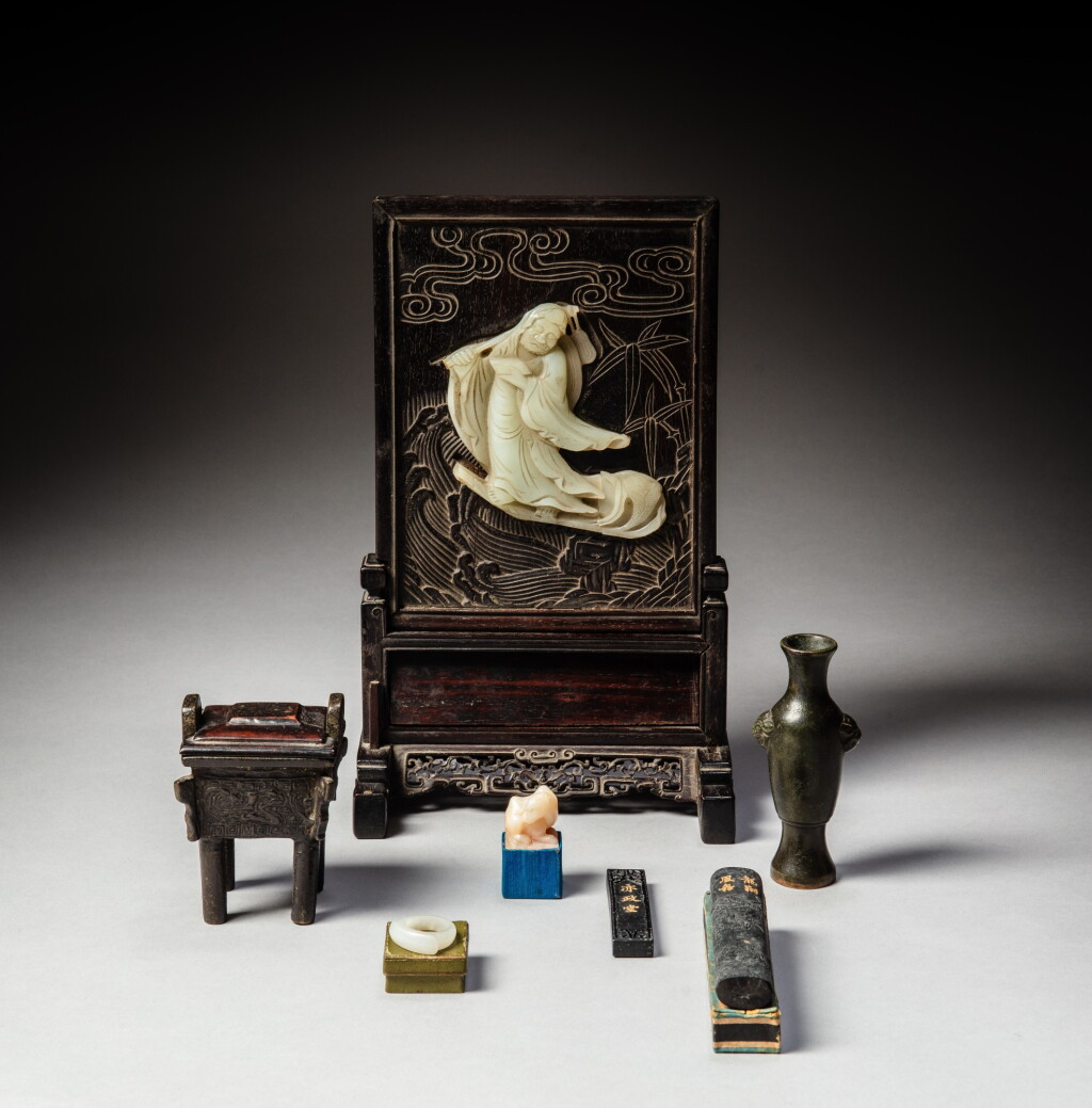 View full screen - View 1 of Lot 20. A group of scholar's implements, circa 1900 - 1933 | 約1900至1933年 文房器一組七件.