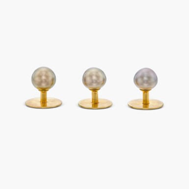 View full screen - View 1 of Lot 408. Set of Three Natural Pearl Buttons .