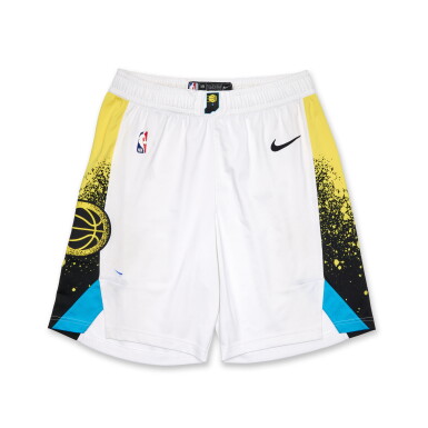 View full screen - View 1 of Lot 59. Aaron Nesmith Indiana Pacers 2025 NBA Playoffs Eastern Conference Semifinals Game Worn City Edition Shorts | Games 3 & 4 | Matched to 3 Playoff Games .