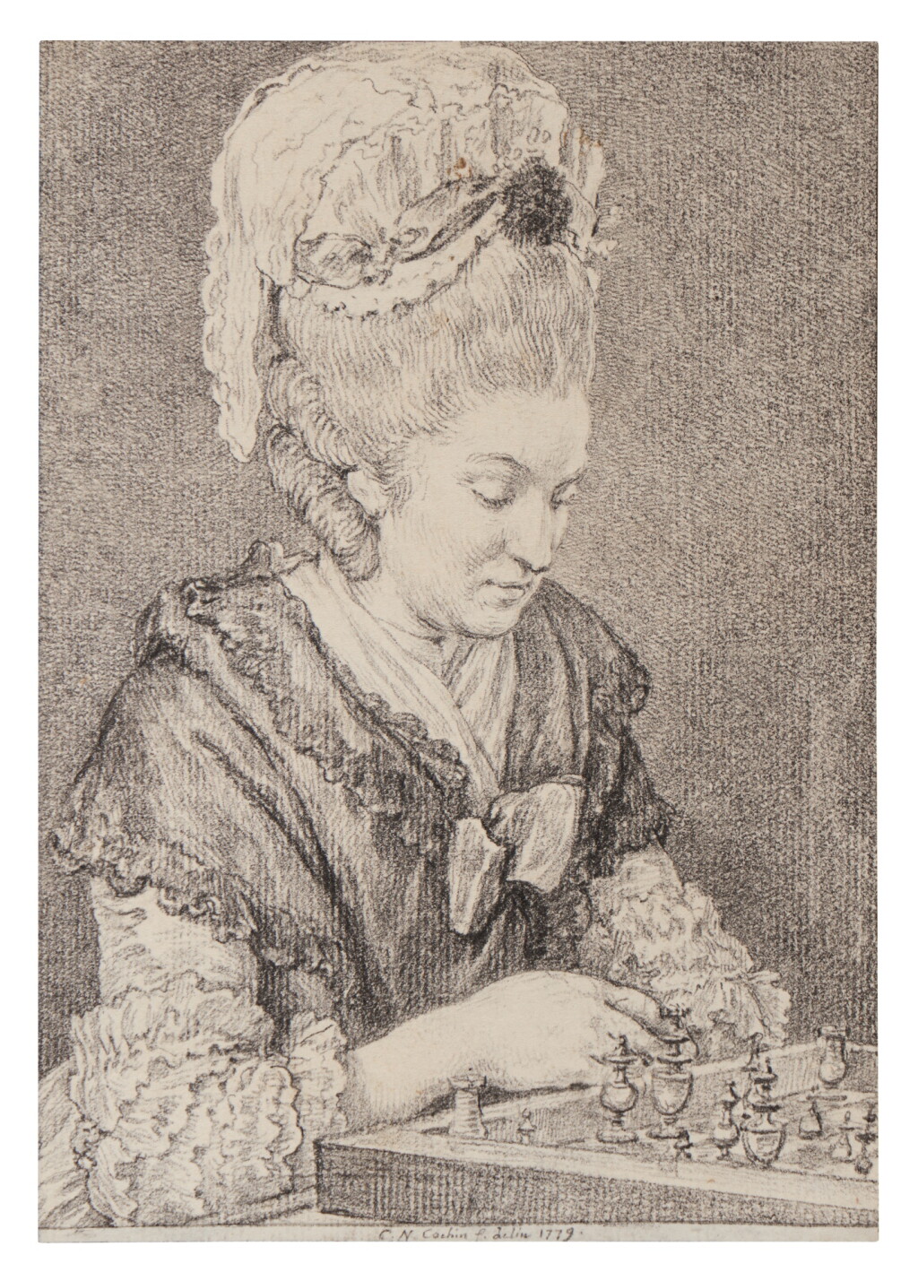 View full screen - View 1 of Lot 63. An Elegant Woman Playing Chess.