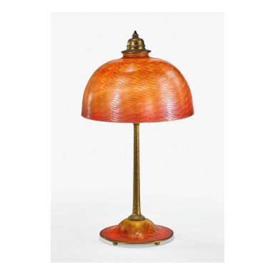View full screen - View 1 of Lot 36. TIFFANY FURNACES | DAMASCENE DESK LAMP.