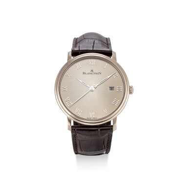 View full screen - View 1 of Lot 4007. BLANCPAIN | VILLERET, REFERENCE 6651-1504-55, A WHITE GOLD WRISTWATCH WITH DATE, CIRCA 2019.