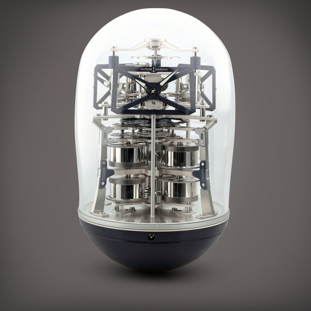 View full screen - View 1 of Lot 47. UFO Table Clock, Reference 9023-900LE-3A-BLUE A limited edition aluminum skeletonised triple time zone table clock Circa 2022 | 雅典 型號 9023-900LE-3A-BLUE 限量版鋁合金鏤空三時區UFO座鐘,製作年份約 2022.