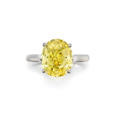 View full screen - View 1 of Lot 43. Fancy Vivid Yellow Diamond Ring | 蒂芙尼 | 艷彩黃色鑽石戒指.