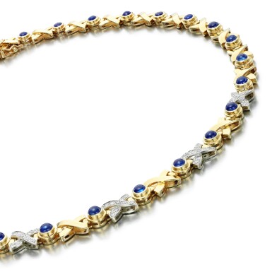 View full screen - View 1 of Lot 151. TIFFANY & CO. | SAPPHIRE AND DIAMOND NECKLACE.