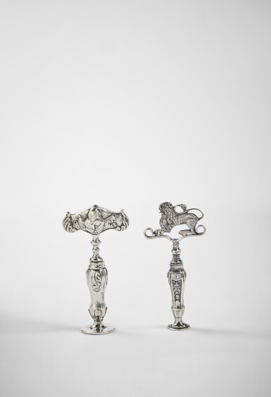 View full screen - View 1 of Lot 675. Two Dutch Silver Corkscrews, Mid 18th Century.