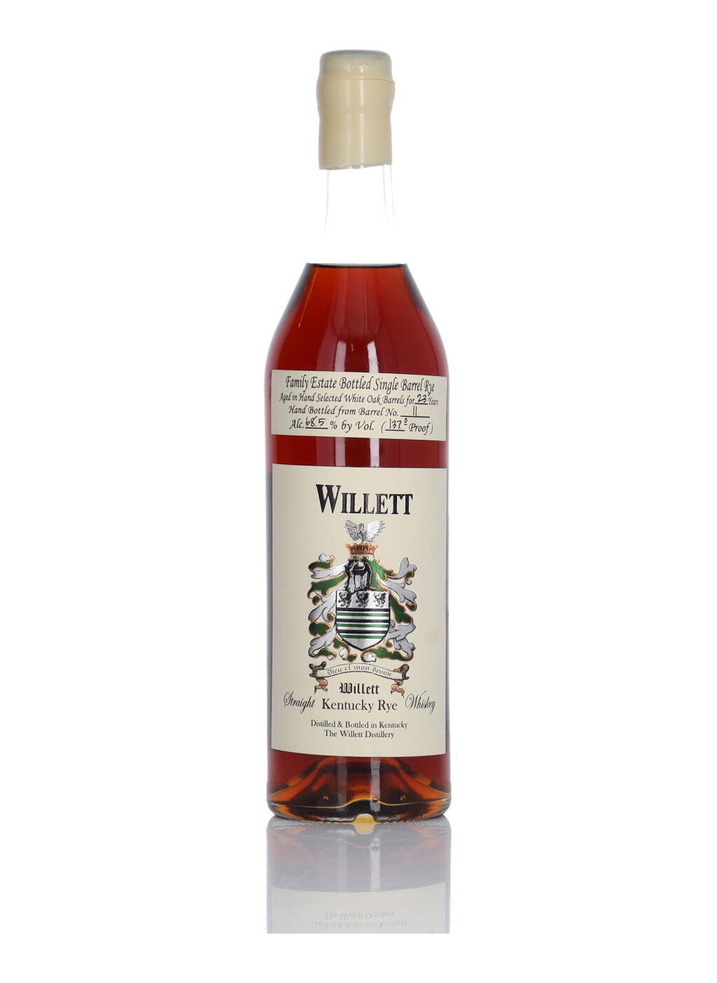 View full screen - View 1 of Lot 354. Willett Family Estate Single Barrel Rye #11 "The Velvet Glove" 23 Year Old 137 Proof 1984 (1 Bottle 75cl).