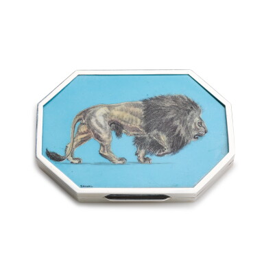 View full screen - View 1 of Lot 1780. An Italian silver and enamel box with mirrored interior, 20th century.