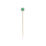 Emerald and diamond tie pin, circa 1910