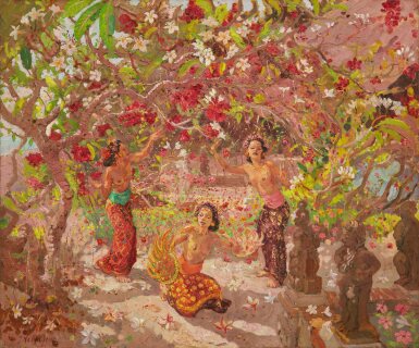 View full screen - View 1 of Lot 44. Adrien Jean Le Mayeur de Merprès 勒邁耶 | Women dancing in the garden 園中舞者.