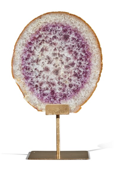 View full screen - View 1 of Lot 36. A Complete Slice Of Crystallized Amethyst.